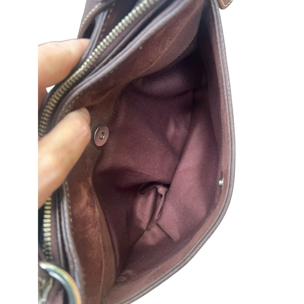 Vintage Etienne Aigner Brown Suede Hobo Shoulder Bag Y2K Slouchy Boho Purse